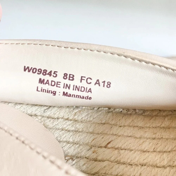Cole Haan Nude Beige Leather Espadrille Flats NEW - Picture 11 of 11